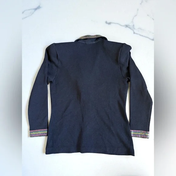 St John Evening Gorgeous Jacket black with multicolored paillettes pockets Sz 6 - Picture 3 of 12